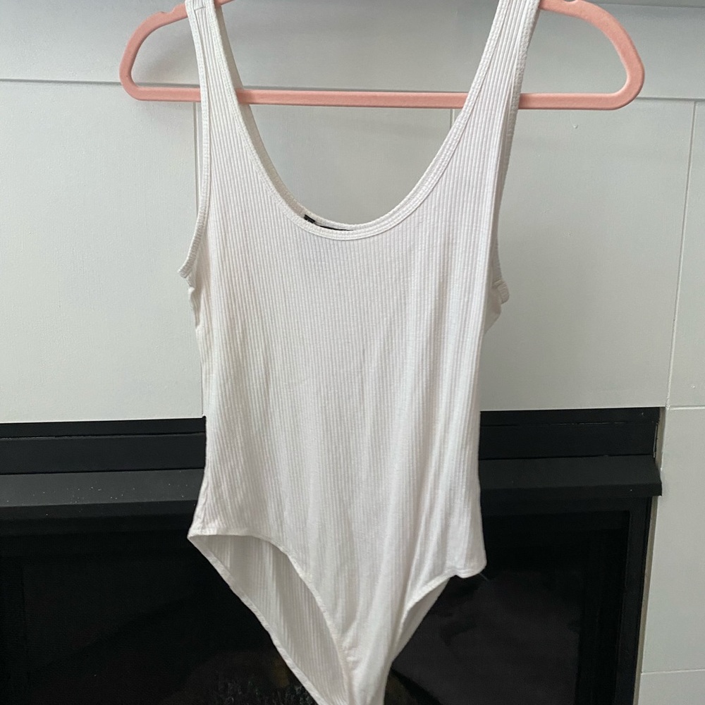 White Ribbed Body Suit